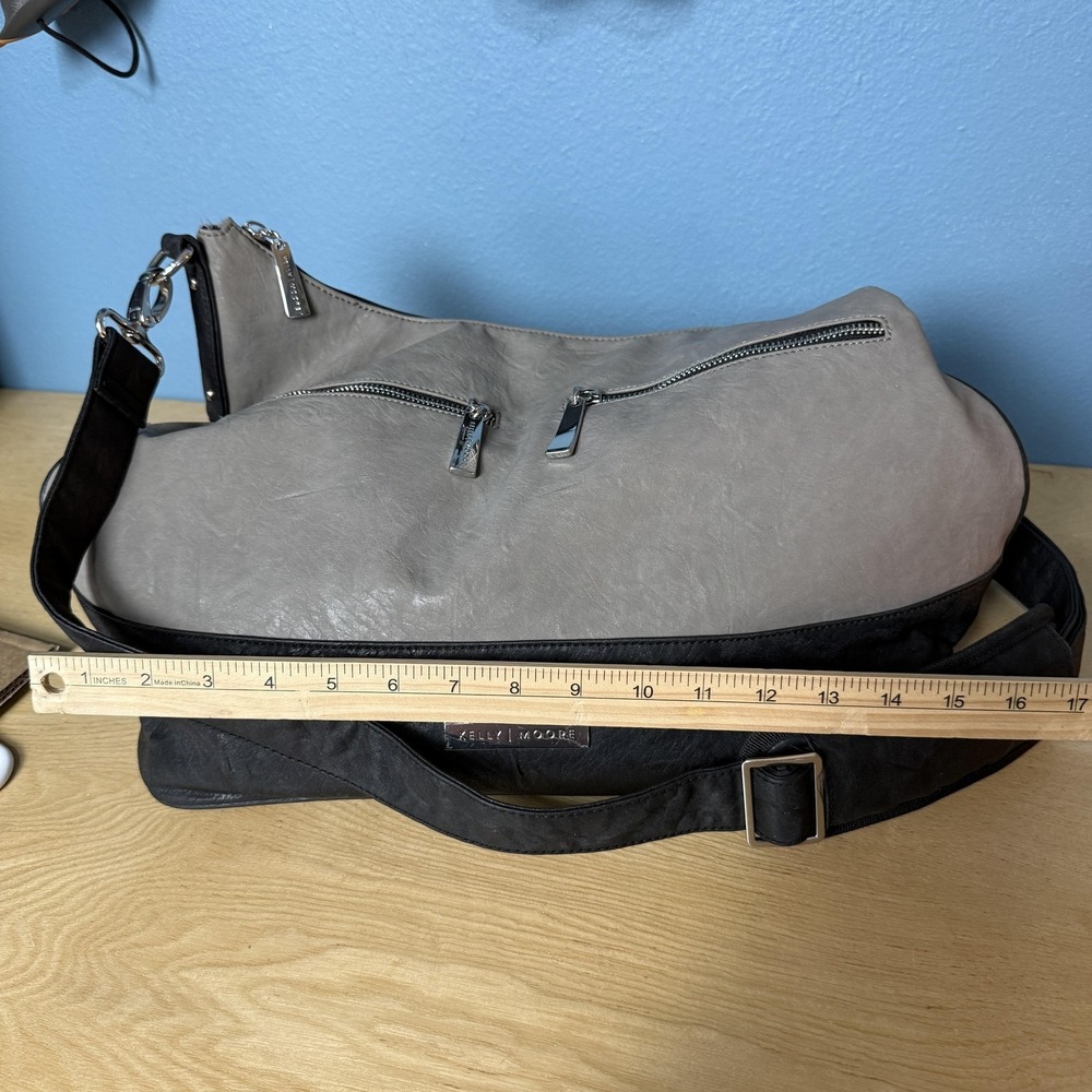 Kelly Moore Gray Black Camera Shoulder Bag Synthetic Leather Strap Brownlee - Picture 6 of 9
